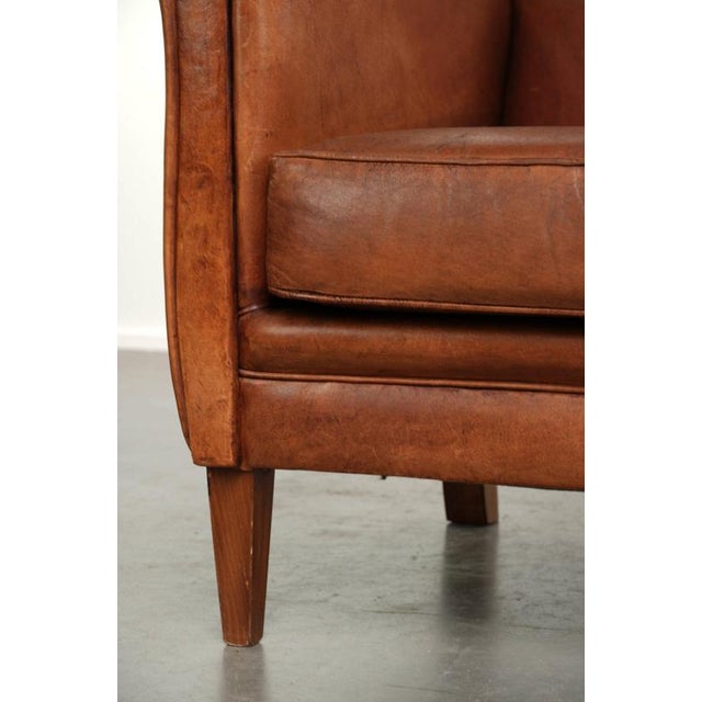 Vintage Sheepskin Armchair in Cognac For Sale - Image 12 of 14