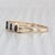 0.90ctw Tiered Blue Sapphire Diamond Rooftop Ring 14k Yellow Gold Size 8.25 For Sale - Image 4 of 8