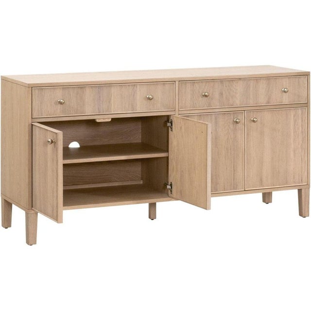 Transitional Highland Classic Wooden Media Sideboard For Sale - Image 3 of 9