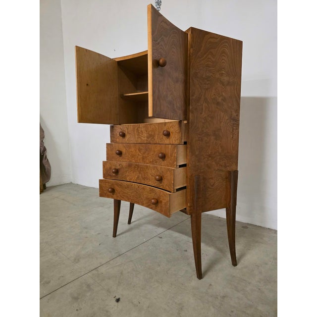 Art Deco Curved Burl Cabinet, 1930s For Sale - Image 11 of 18
