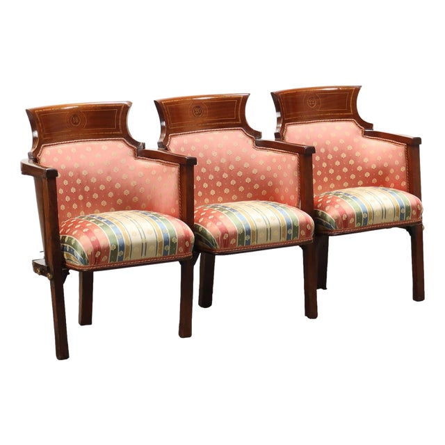 Vintage Theater Armchair Bench For Sale