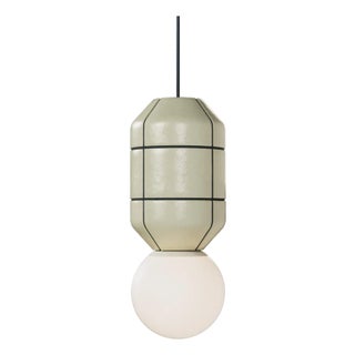 Contemporary Ceramic Base Spot Pendant Lamp Modern Handcrafted Yellow With Black For Sale