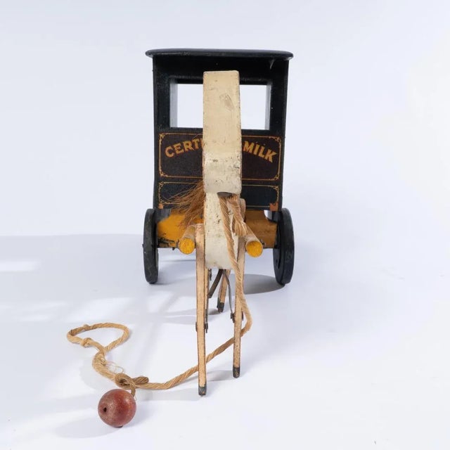 Black Antique Sheffield Farms Company Toy Milk Wagon For Sale - Image 8 of 12