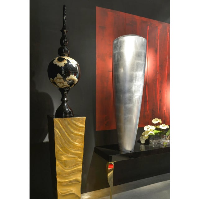 Contemporary Large Silver Leaf Low-Density Polyethylene Obice Vase by Giorgio Tesi for VGnewtrend For Sale - Image 3 of 4