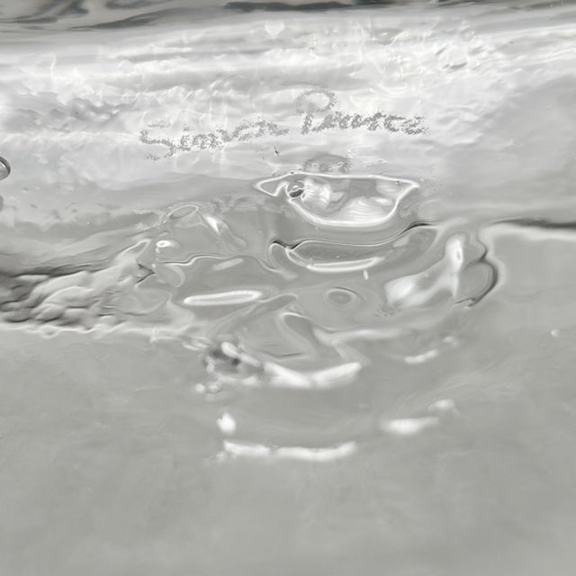 Transparent Vintage Simon Pearce Handblown Crystal "Woodbury" Square Bowl For Sale - Image 8 of 8