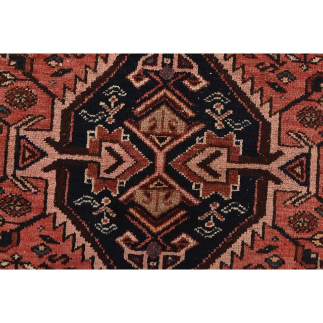 Textile Hamedan Runner 3’7” X 9’7” Red Wool Vintage Tribal Hand-Knotted Oriental Rug For Sale - Image 7 of 14