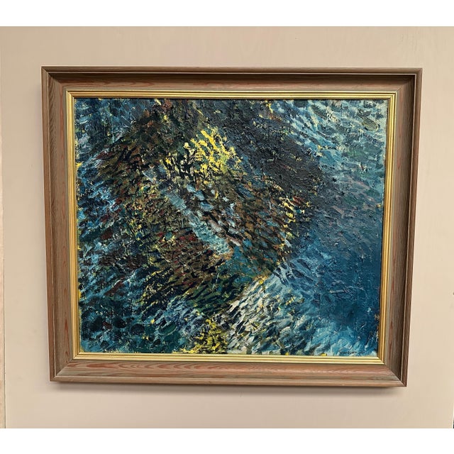 Large Original Swedish Oil on Canvas – “Composition” by Valter Gibson – Signed & Dated 1961 – Vintage & Framed – 92 × 79...
