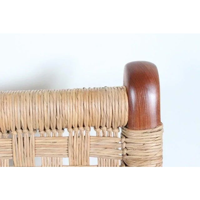 Michael van Beuren Bauhaus Teak and Raffia Lounge Chair, circa 1940 For Sale - Image 10 of 13