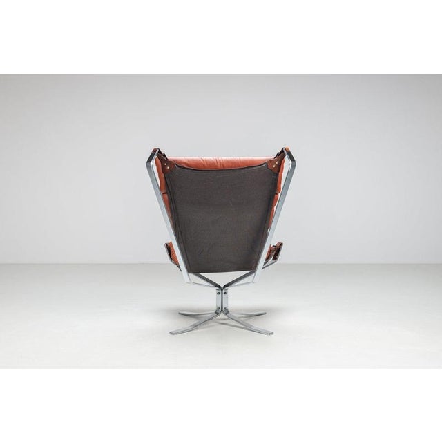 Brown Falcon Lounge Chair Leather and Metal by Sigurd Ressell for Vatne Møbler, 1970 For Sale - Image 8 of 17
