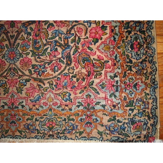 1920s Hand Made Antique Persian Kerman Rug 3.2' X 4.9' For Sale In New York - Image 6 of 7