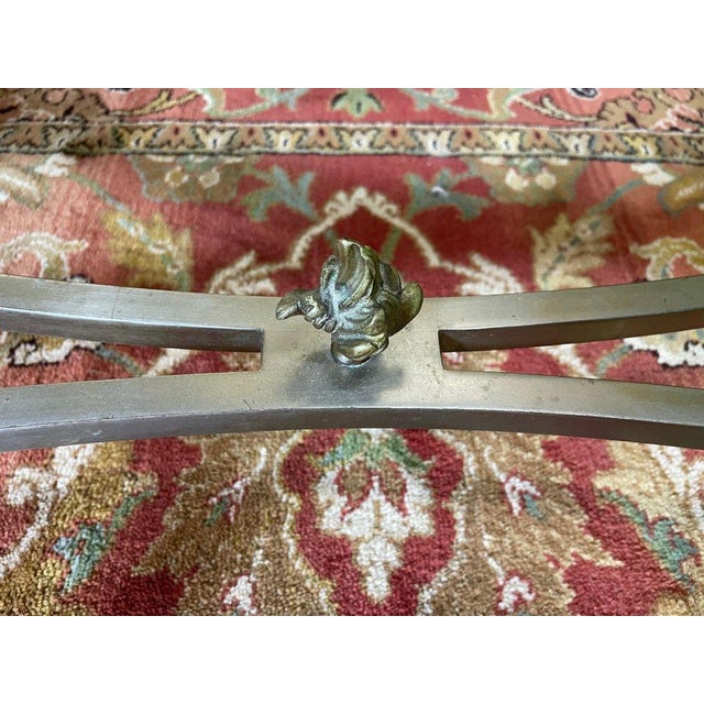 Neoclassical Coffee Table in Metal, Brass and Glass For Sale - Image 5 of 7