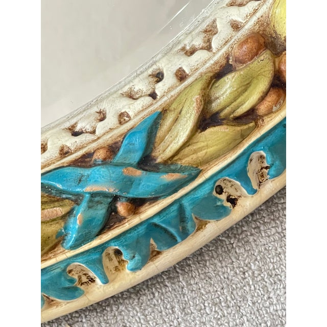 Italian Carved Round Florentine Lemon & Laurel Wood Mirror For Sale - Image 4 of 15