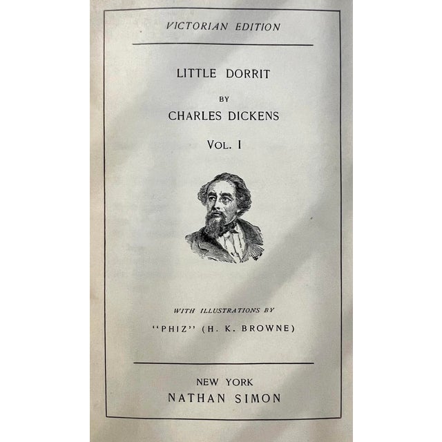 Brown Charles Dickens, Works — 20-Volume Victorian Edition, Nathan Simon, New York, Circa 1900 For Sale - Image 8 of 11