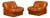 Cognac Leather Deposited Lounge Chairs by Rino Maturi for Mimo Padova, 1970s, Set of 2 For Sale