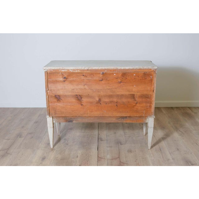 Off-white Mid 20th Century Pair of Swedish Gustavian Style Chests of Drawers For Sale - Image 8 of 8