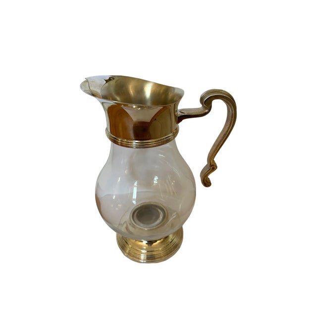 Late 20th Century Vintage Christofle Crystal and Silverplate Water Pitcher For Sale - Image 5 of 8