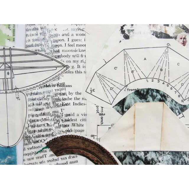 2021 Abstract Mixed-Media Collage from an Engineering Textbook by Brent Fogt, Framed For Sale - Image 4 of 6