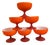 Italian Red and White Incamiciato Murano Glass Bowls by Carlo Moretti, 1959, Set of 6 For Sale