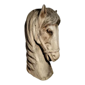 Hand Carved Wood Horse Head