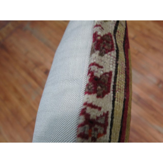 Zabihi Collection Raspberry Turkish Ghiordes Rug Pillow For Sale - Image 4 of 5