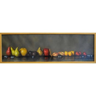 "Still Life With Fruit" Contemporary Still Life Oil Painting by Clinton Hobart, Framed For Sale