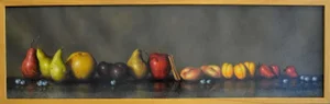 "Still Life With Fruit" Contemporary Still Life Oil Painting by Clinton Hobart, Framed