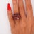Vintage 7.8 Carat Red Garnet 14k Gold 7 Stone Cluster Cocktail Ring For Sale - Image 11 of 11