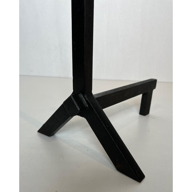 Mid-Century Modern 1950s Modernist Cast Iron and Wrought Iron Andirons - a Pair For Sale - Image 3 of 12