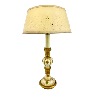 Vintage Italian Florentine and Brass Table Lamp