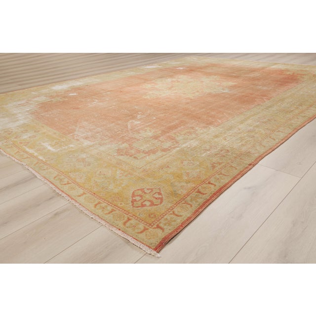Terra Cotta Late 19th Century Turkish Oushak Rug, 09'07 X 13'00 For Sale - Image 8 of 10