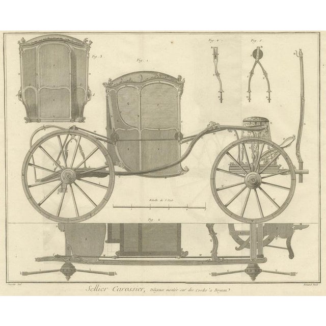 French Coach & Carriage Engineering After Lucotte, 1771 For Sale - Image 9 of 11