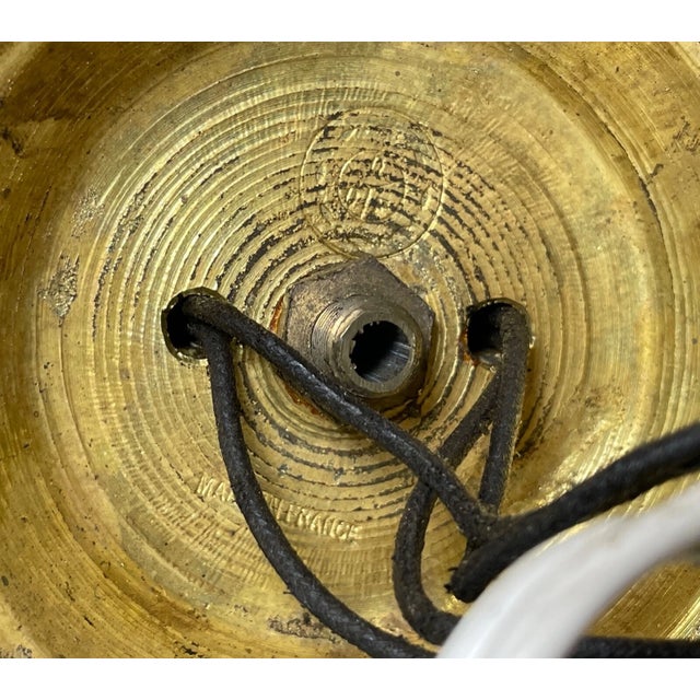 Antique Ornate French Gilt Bronze Porcelain Floral Crystal Vase Table Lamp Light For Sale - Image 12 of 12