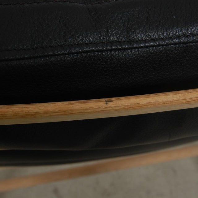 Wood Colonial Chair in Oak and Black Leather by Ole Wanscher For Sale - Image 7 of 11