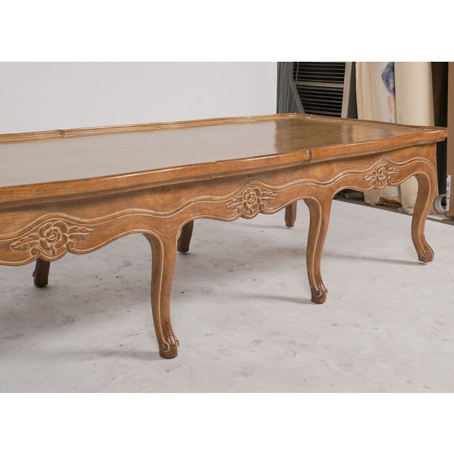 Late 20th Century Late 20th Century Judson Rothschild Italian Rococo Louis XV Style Coffee Table | Distressed Walnut Finish For Sale - Image 5 of 6