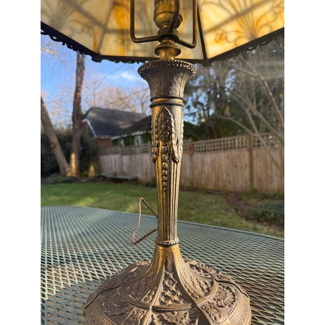 Early 20th Century American Art Nouveau Caramel Slag Glass Lamp For Sale - Image 11 of 18