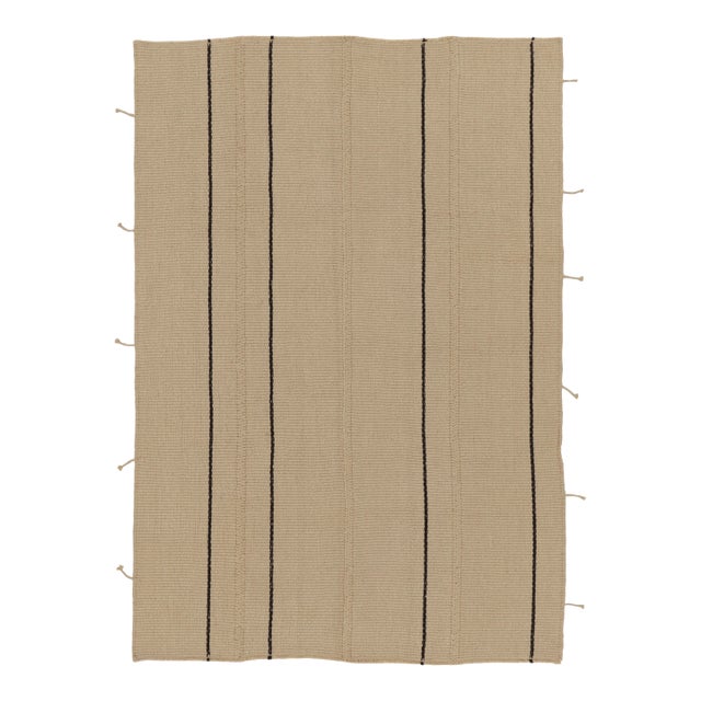 Rug & Kilim Contemporary Rez Kilim Flatweave Rug With Tonal Striped Design For Sale