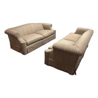 Belmar Bespoke Roll Arm Sofas, Pair For Sale