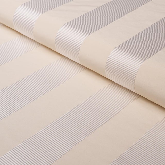 Schumacher Schumacher Madison Wide Stripe Fabric In Ivory For Sale - Image 4 of 5
