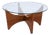 Vintage Glass Coffee Table in Teak, 1960s For Sale