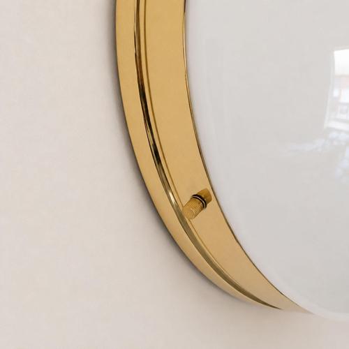 Opal Glass and Brass Wall Lamps in the style of Stilnovo, Set of 2 For Sale - Image 10 of 11