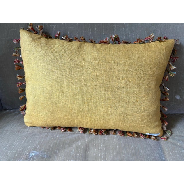 Chinoiserie Antique Textile Pillow For Sale - Image 3 of 6