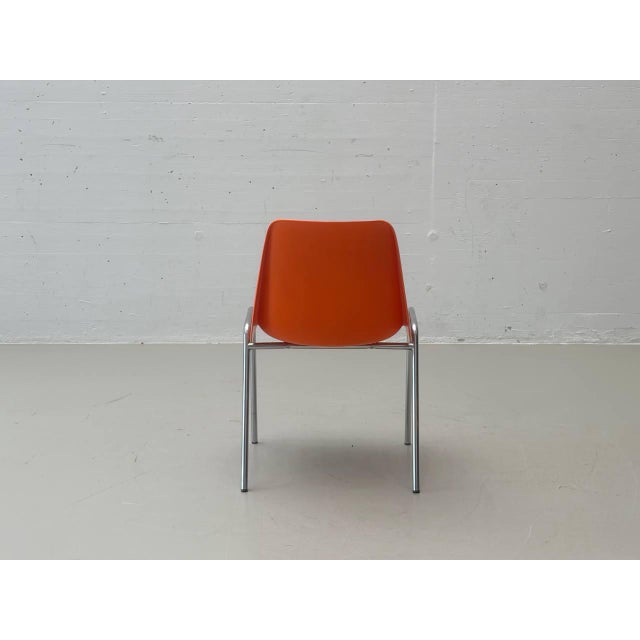 Orange Stacking Chairs Europa by Helmut Starke for Embru, 1970s For Sale - Image 11 of 15