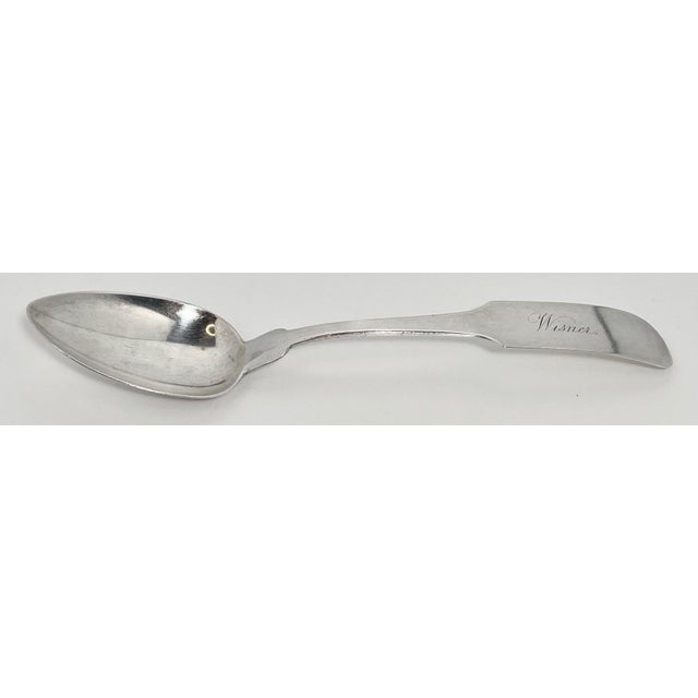 Farmhouse Early 19th Century Coin Silver Serving Spoon by G.C.Howe - For Sale - Image 3 of 7