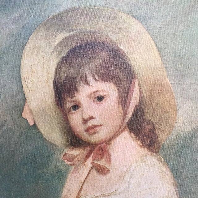 Young Girl With Reproduction Portrait Painting Chairish