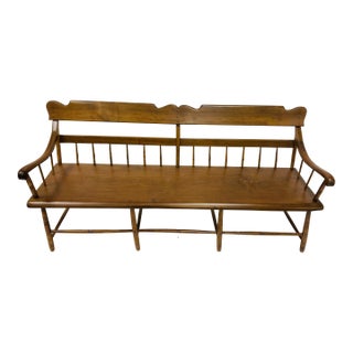 Early American Maple Deacon’s Bench, 19th Century For Sale
