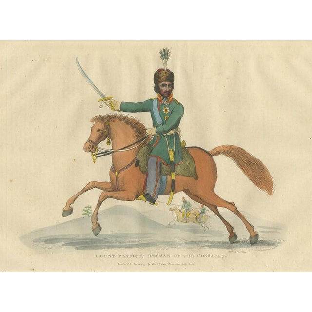 Black Richard Evans, Count Platov, Hetman of the Cossacks, with Lancers Beyond, 1815, Engraving For Sale - Image 8 of 8