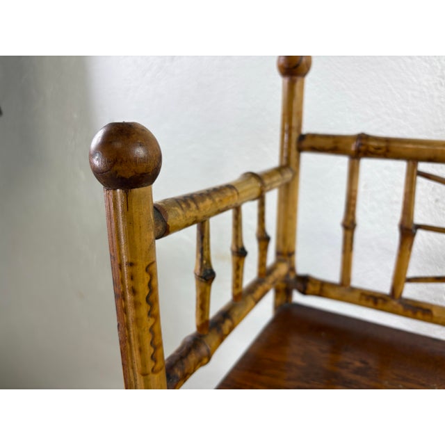 American Antique Handcrafted Bamboo and Oak Etagere For Sale - Image 3 of 12
