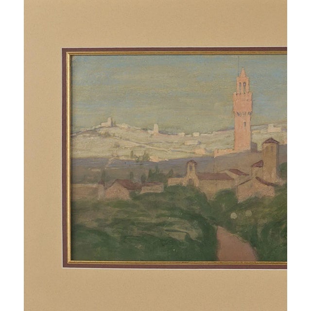 European View, Pastel, Circa 1910 Italy For Sale - Image 4 of 4