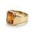 Citrine Emerald Cut Signet Ring, Men Birthstone Ring Us 7 For Sale - Image 4 of 4