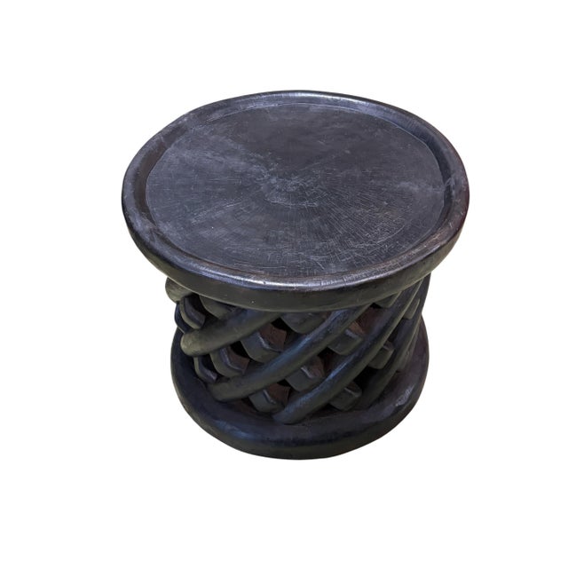 1980s Vintage Lg Tribal Nobility Bamileke Spider Stool/Table Cameroon 16.5" H For Sale - Image 5 of 8